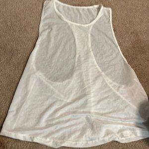 See though white flowy tank top